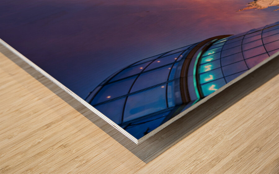 St. Stephens Cathedral Vienna at twilight with people. Wood print