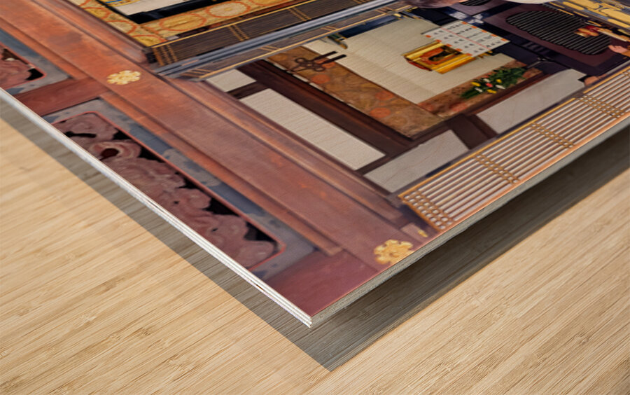 Man prays at Senso ji temple in Asakusa Tokyo Japan Wood print