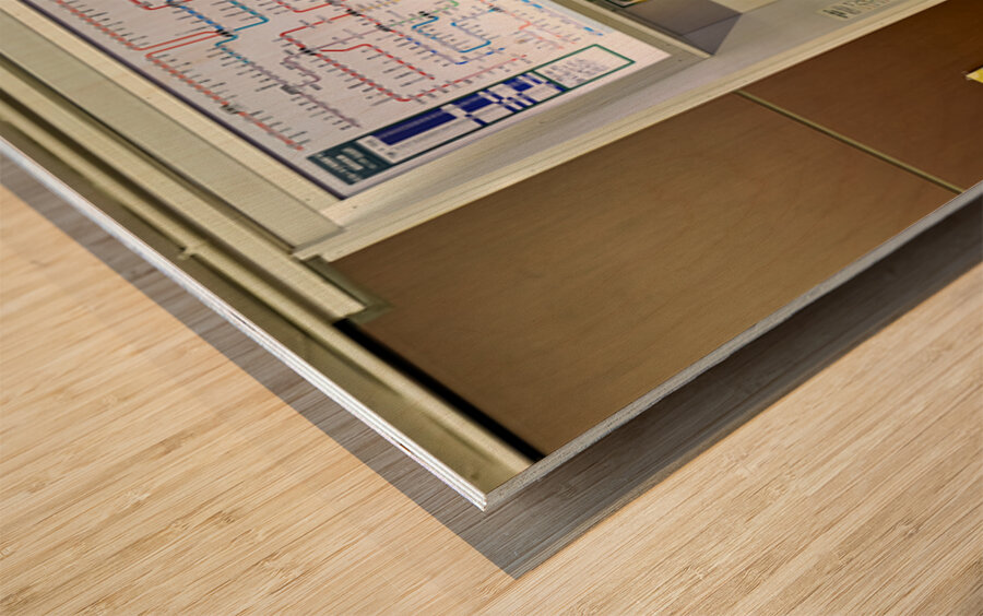 Metro ticket machine at a station in Tokyo Japan in busy settin Wood print