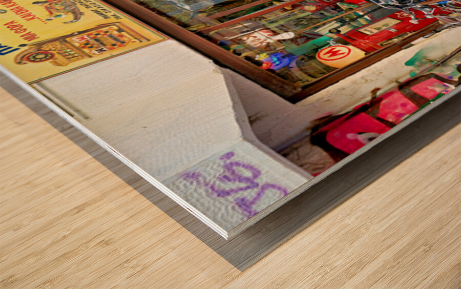 Flea market shopping in Monastiraki Athens Greece with vintage i Wood print