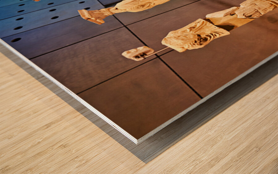 Caryatids on display at Acropolis Museum in Athens Greece Wood print