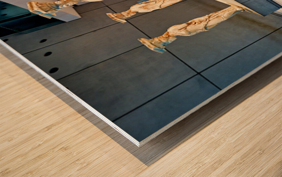 Exploring caryatids at Acropolis Museum in Athens Greece Wood print