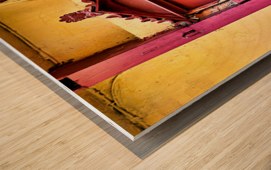 Old door in Anafiotika quarter of Athens Greece Wood print