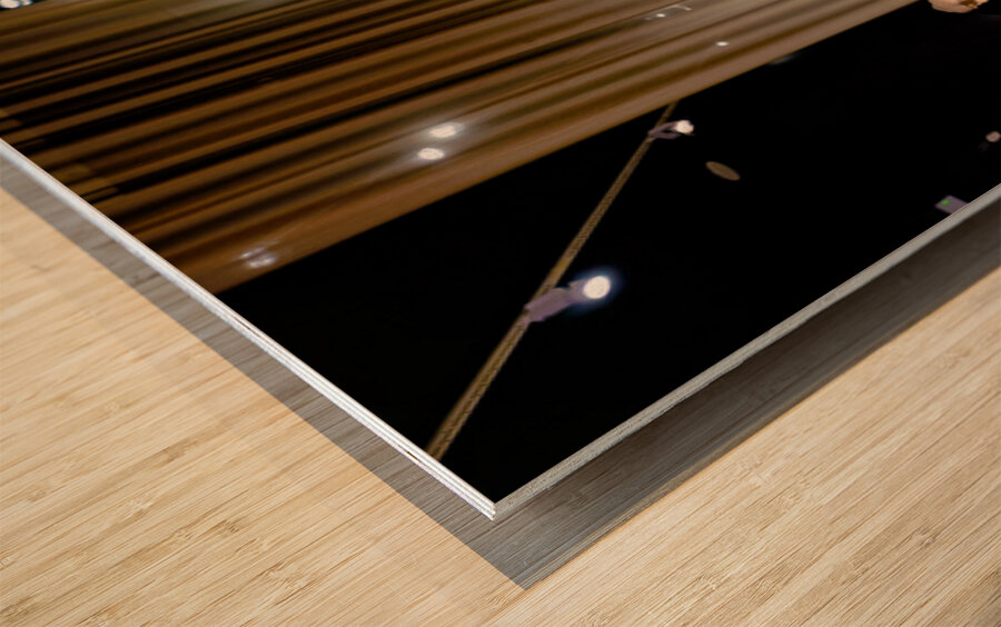 People walk around the National Archaeological Museum in Athens  Wood print