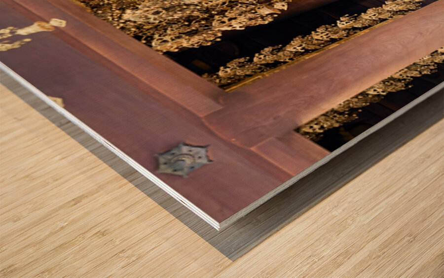 Buddha statue inside Chion in temple in Kyoto attracts many visi Wood print