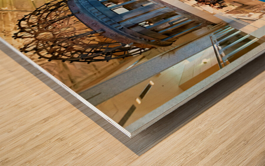 Visitors explore the Peace Memorial Museum in Hiroshima Japan Wood print