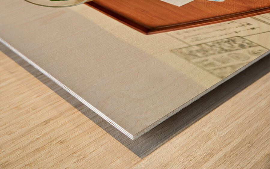 Traditional Japanese food served in a restaurant in Miyajima Jap Wood print