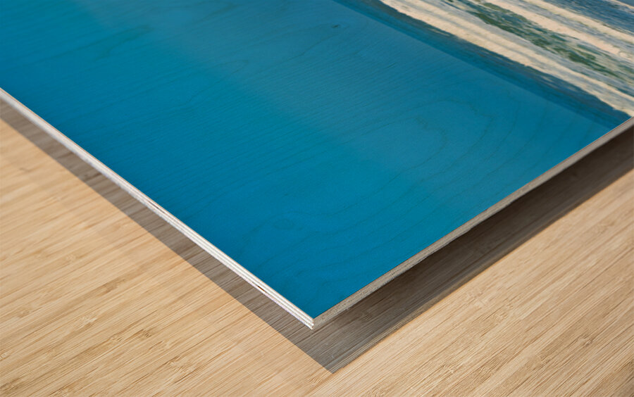 Shipwreck on the Skeleton Coast of Namibia under clear blue sky Wood print