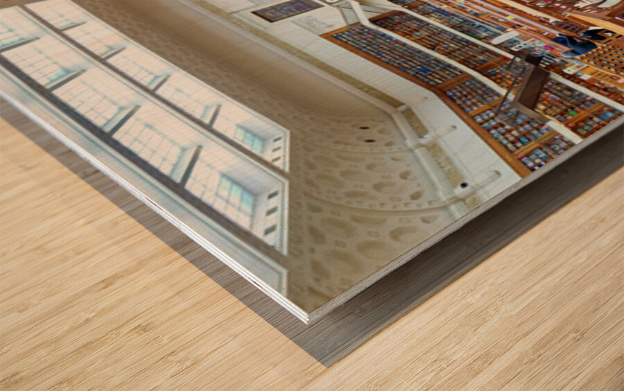 Students study in spacious library reading room at Mitchell Libr Wood print