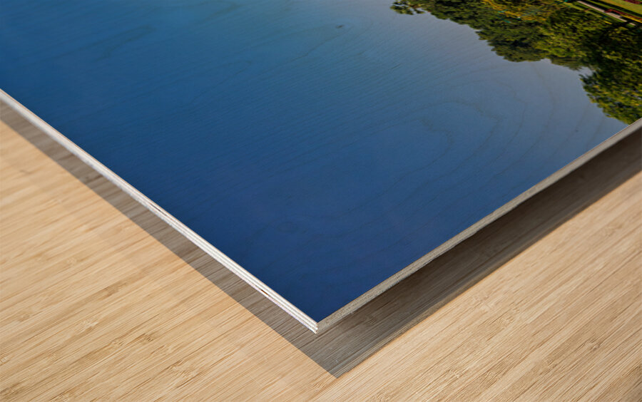 Golden roofed palace in lush gardens Phnom Penh Cambodia. Wood print