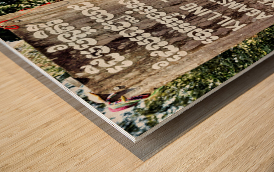 Cambodian Killing Tree a poignant memorial for children. Wood print