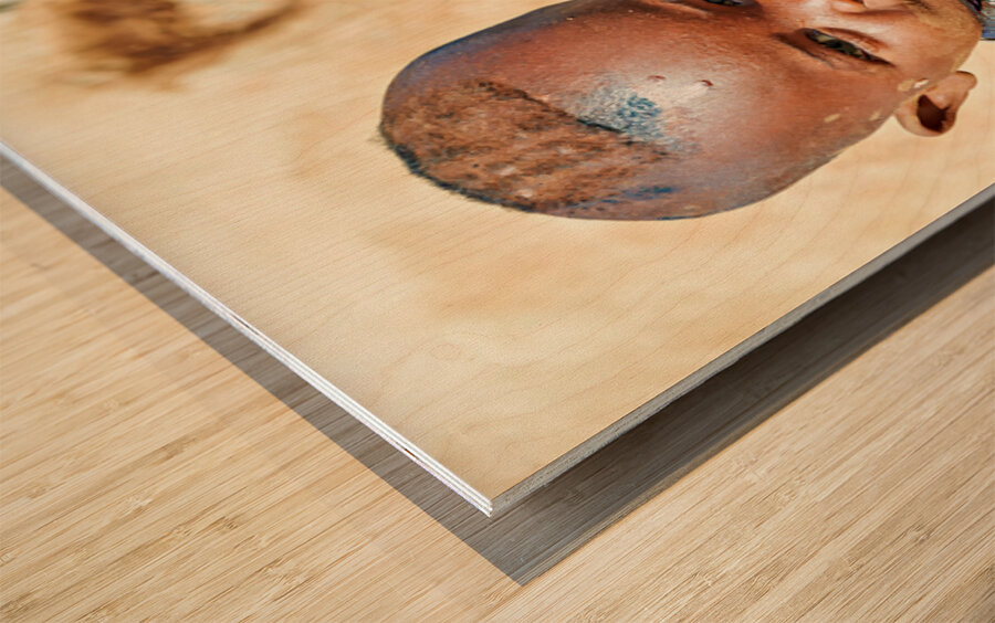 Children in himba village of kunene region namibia Wood print