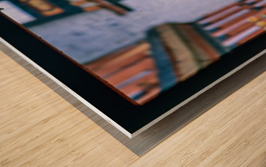 Bhutanese monks using a mobile phone. Wood print