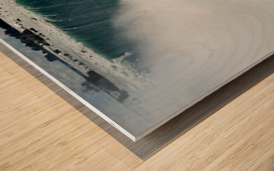 Powerful Niagara Falls cascading creating immense mist. Wood print