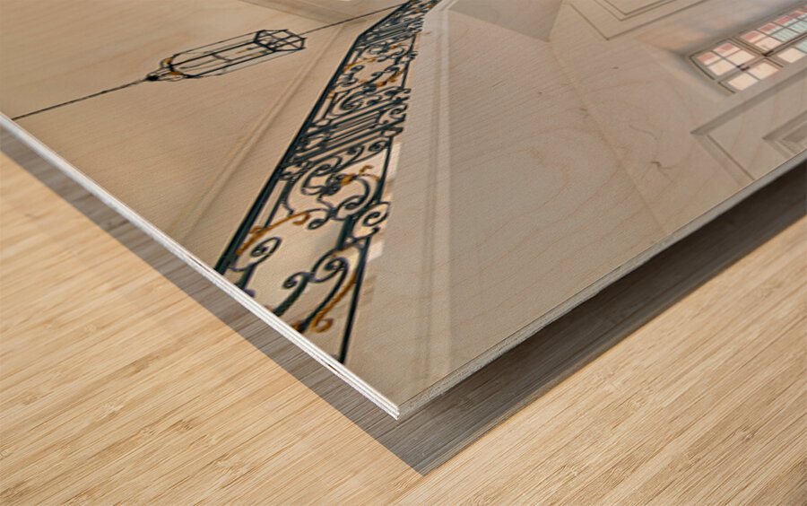 Main staircase leads to Fine Arts Museum in Strasbourg France Wood print