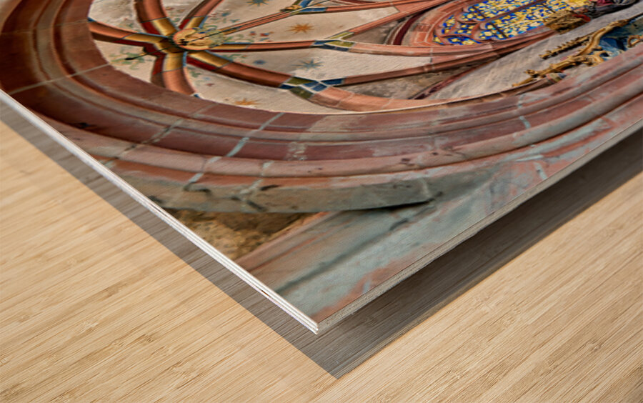 Exploring the interior of Saint Pierre le Jeune church in Strasb Wood print