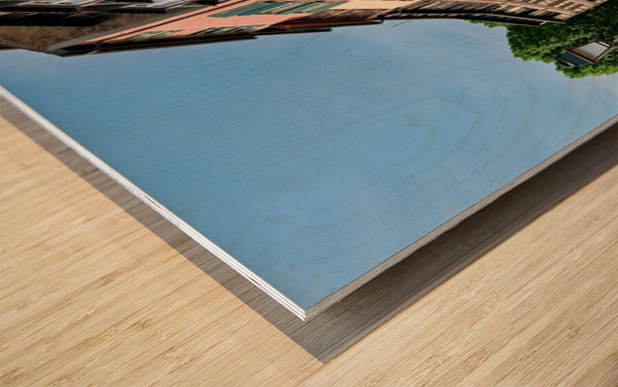 Colorful houses on canal in Petit France district of Strasbourg Wood print