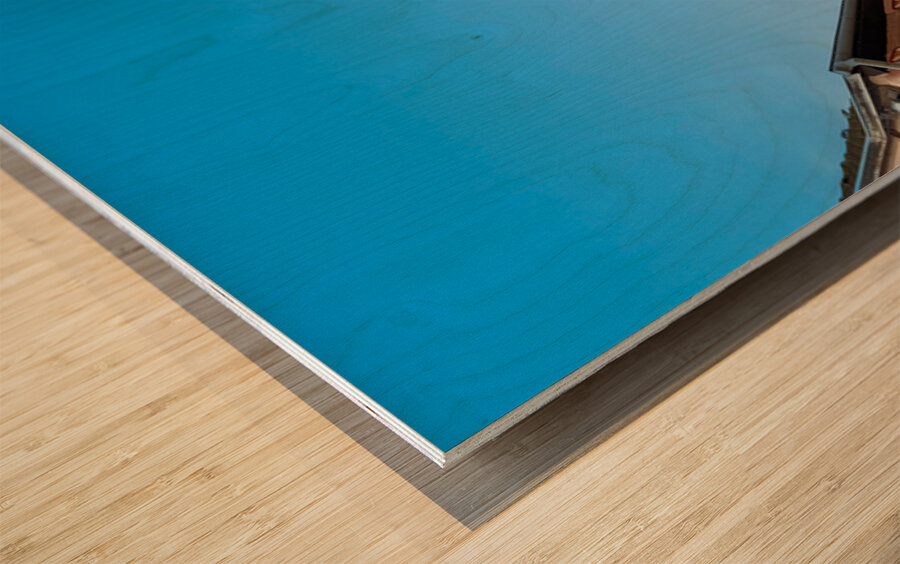 Tourists stroll through historic streets in Riquewihr Alsace Wood print