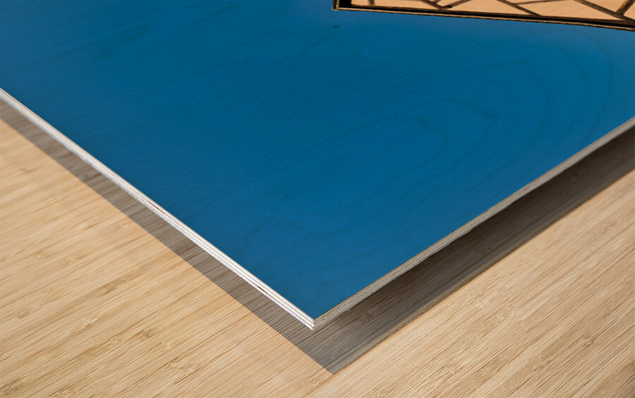 Timber framed houses in Colmar with clear blue sky above Wood print