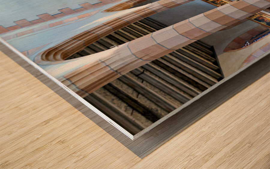 Concert setup at Eglise Saint Matthieu in Colmar Alsace Wood print