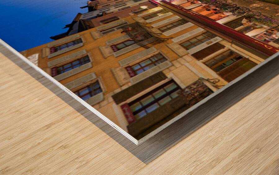 Palais de lIsle and Thiou river during sunset in Annecy Wood print