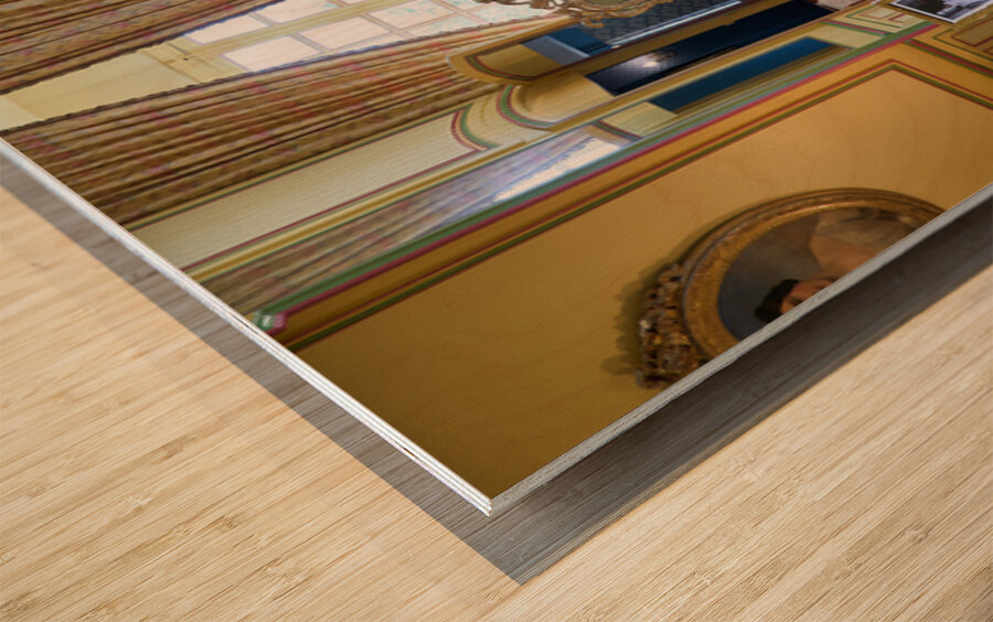 Explore historical fashion in the dress room of Chateau de Cheve Wood print