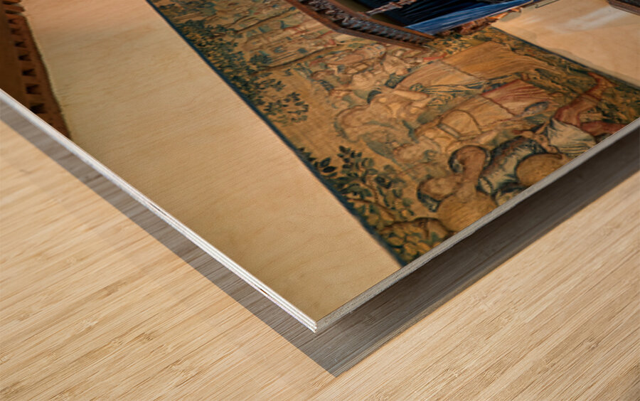 Exploring the interior of Chateau de Chaumont sur Loire in Franc Wood print