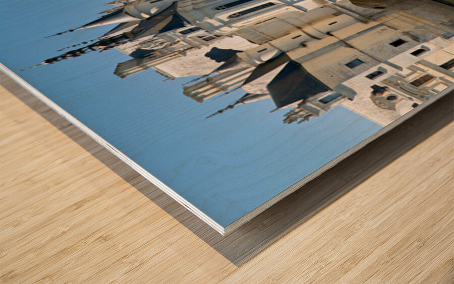 Visit Chenonceau Castle in France along the river Wood print