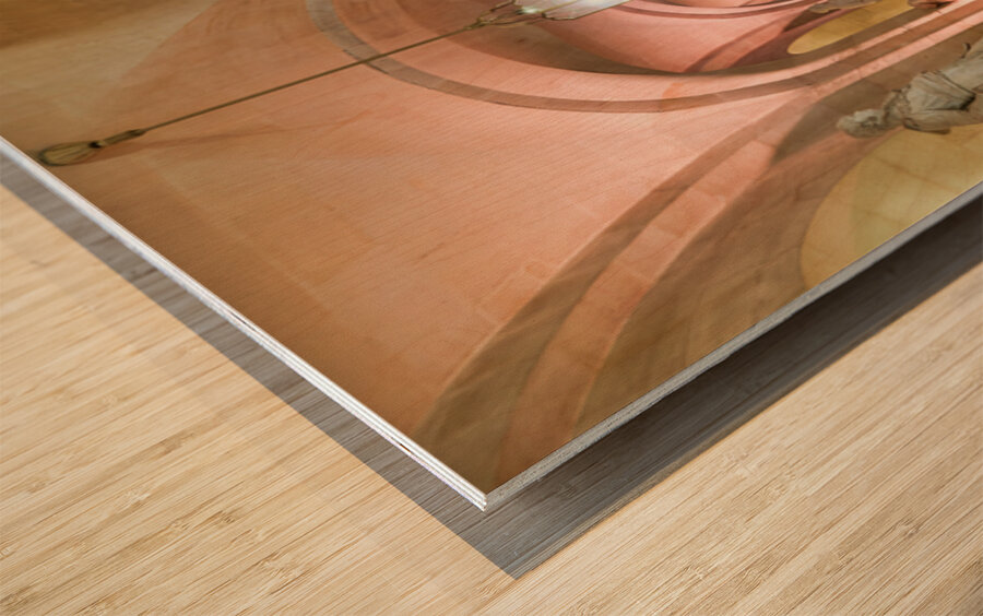 Long hallway with statues in Palace of Versailles Paris France Wood print