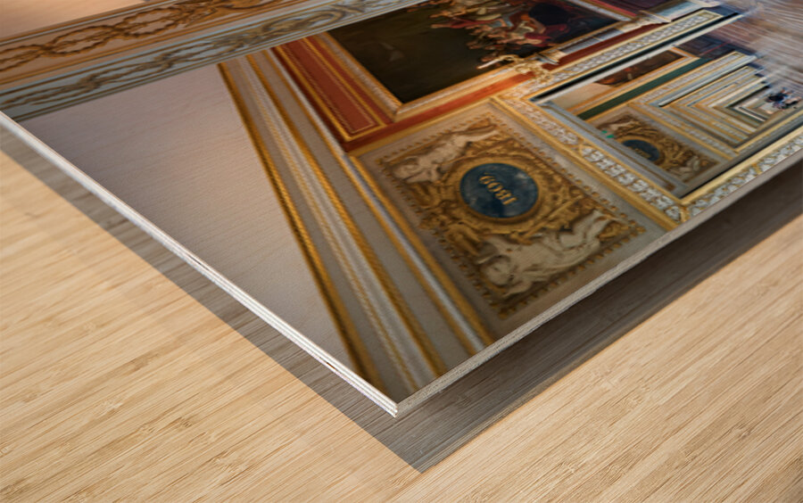 Walk through grand halls in Palace of Versailles in Paris France Wood print