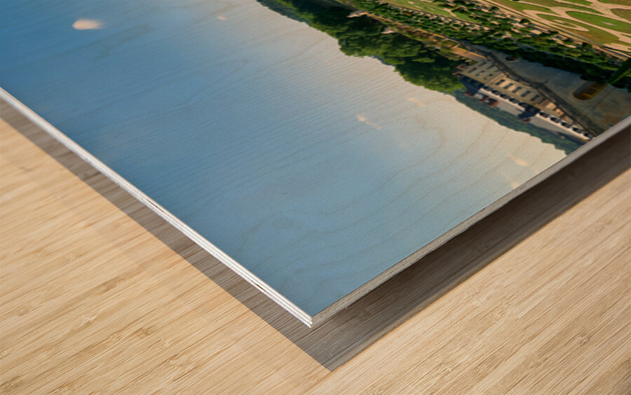 View of the gardens at Palace of Versailles in Paris France Wood print