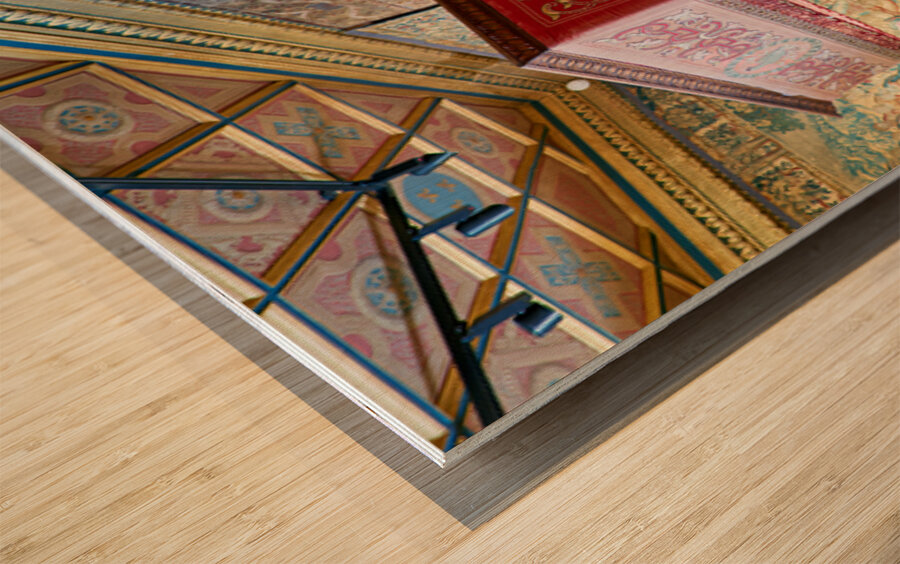 Historic bed at Chateau de Chenonceau in France Wood print