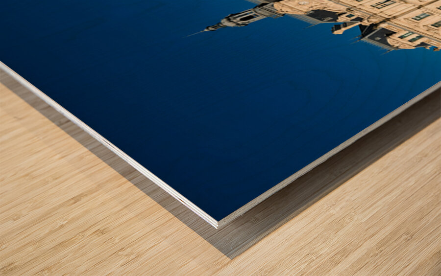 Vannes town hall stands in square on a sunny day in Brittany Fr Wood print