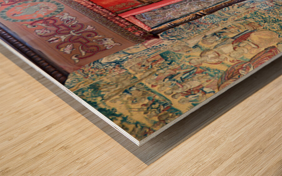 Historic bed in the Chateau de Chenonceau in France Wood print