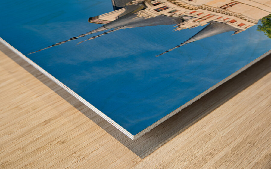 Chateau dAzay le Rideau in Loire Valley France near the water Wood print