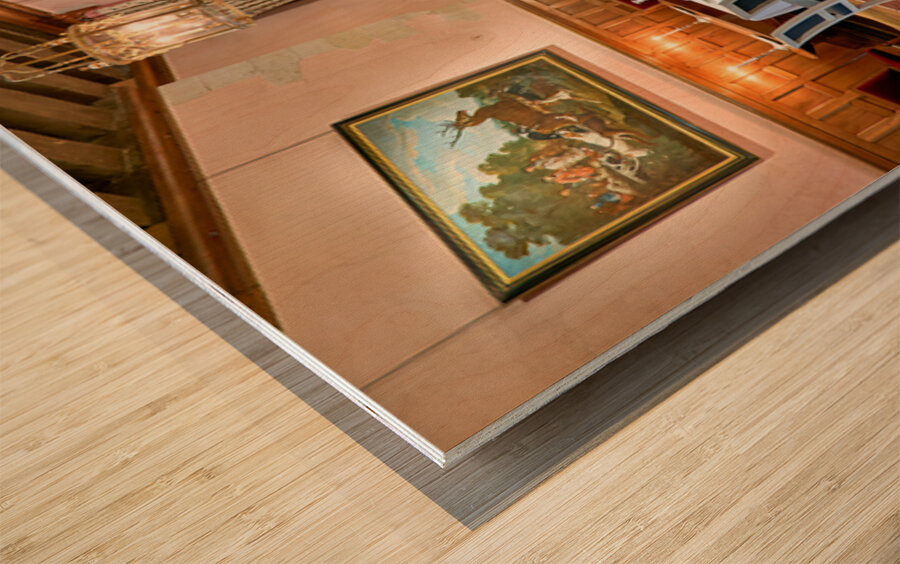 Dining room setup in Chateau dAzay le Rideau in Loire Valley Wood print