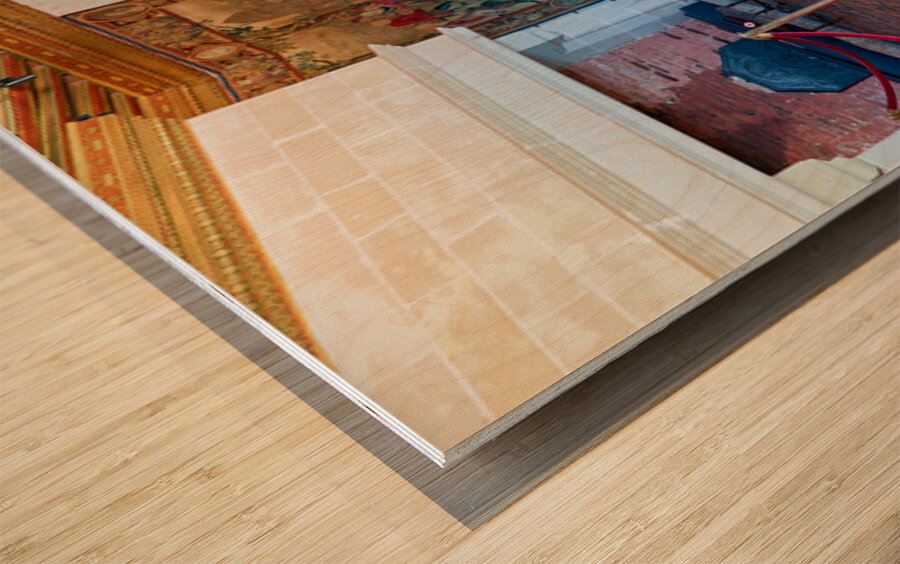 Interior of Chateau de Chenonceau in France with furniture and d Wood print