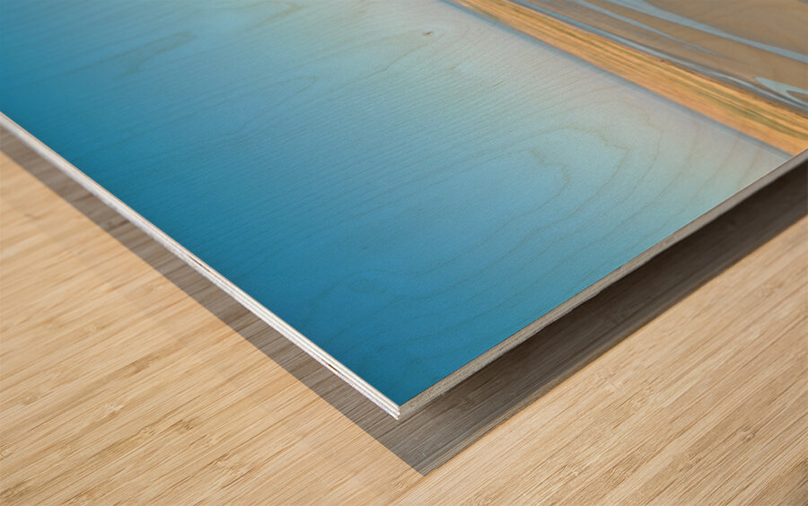 View of Mont Saint Michel abbey during low tide in Normandy Fran Wood print