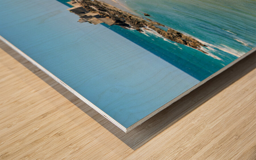 Fort National viewed from Plage de lEventail in Saint Malo Wood print