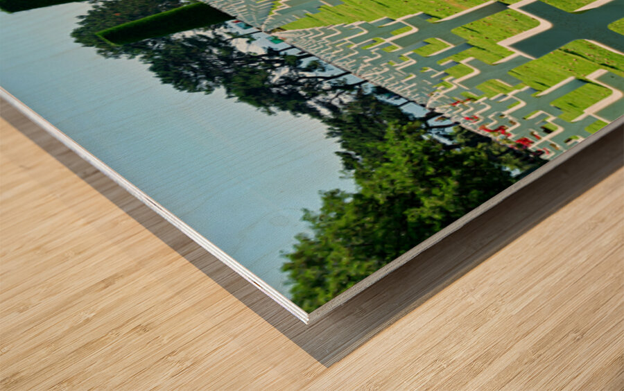 Grave markers at Normandy American Cemetery in Colleville sur Me Wood print