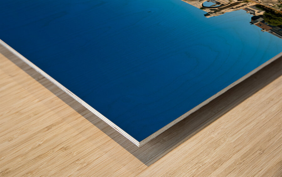 Church of Saint Etienne le Vieux stands in ruins in Caen France Wood print