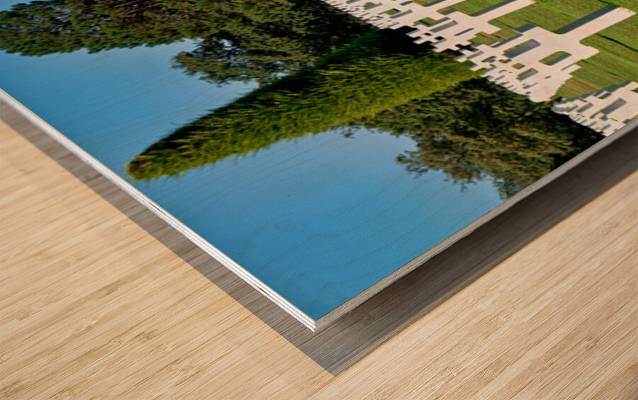 Grave markers at Normandy American Cemetery in Colleville sur Me Wood print