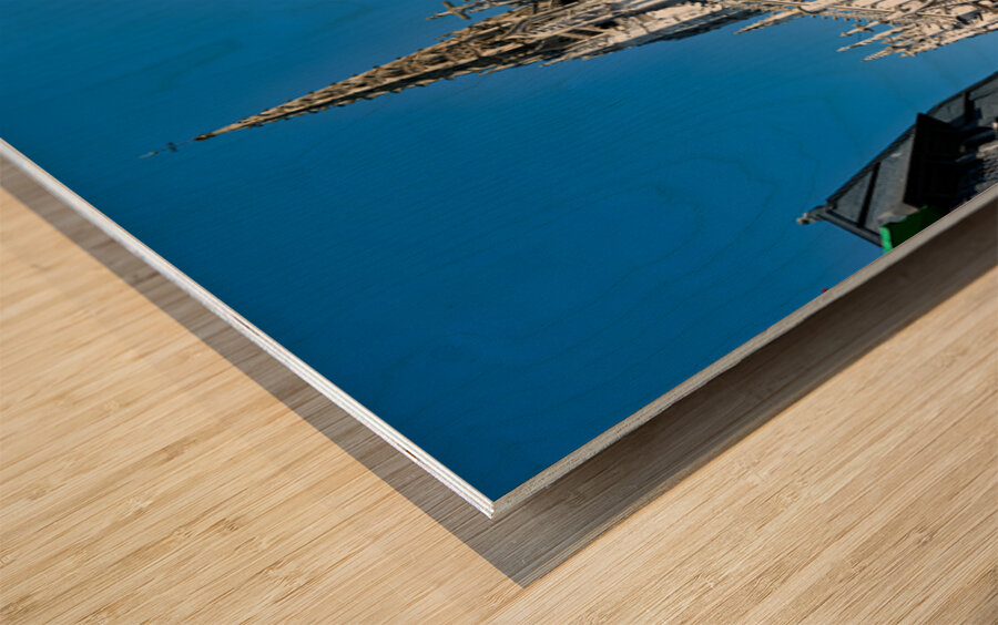 Saint Maclou church in Rouen Normandy with clear blue sky Wood print