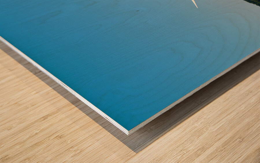 Wind power plant is located in Bourgogne France during clear da Wood print