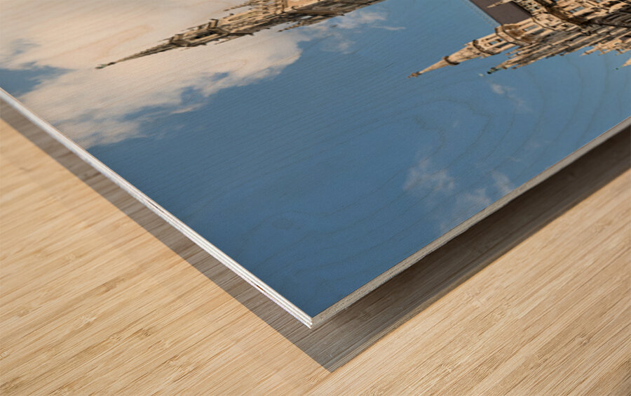 Visitors exploring Marienplatz near Munich Town Hall in Bavaria Wood print