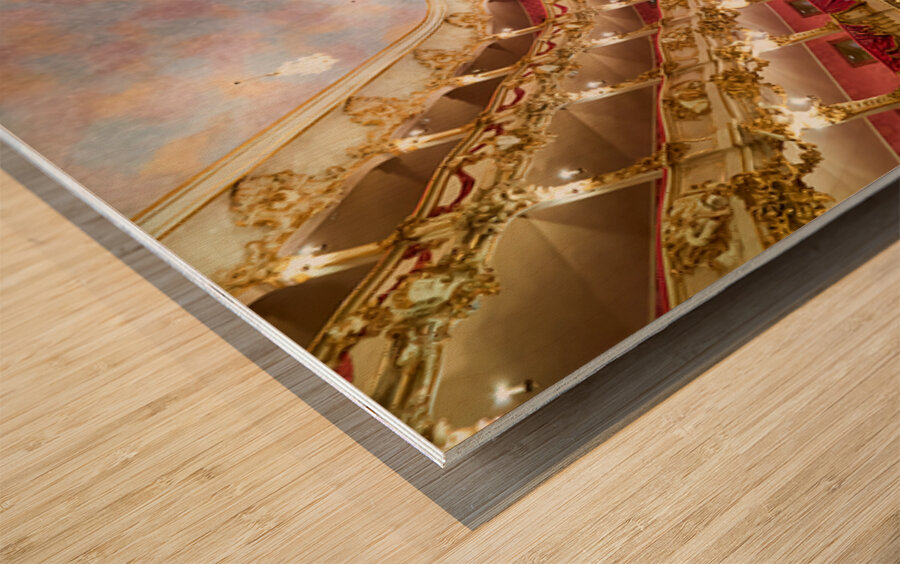 Inside cuvillies theatre at residenz palace in munich germany Wood print