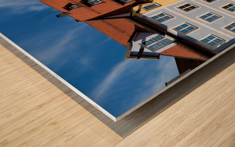 Colorful houses in Fussen along the Romantic Road in Bavaria Wood print