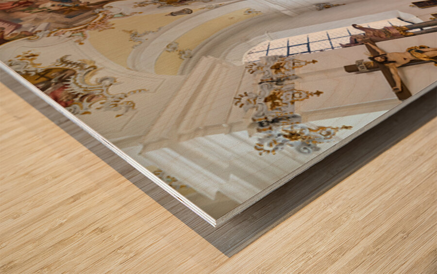 Explore Mariae Himmelfahrt church inside in Schongau Bavaria G Wood print