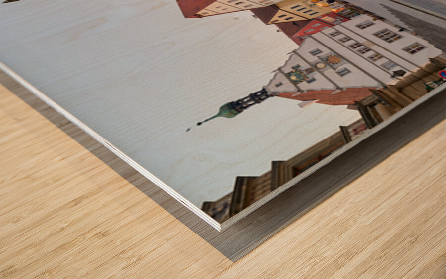 Rothenburg ob der Tauber Market Square with Georgsbrunnen founta Wood print