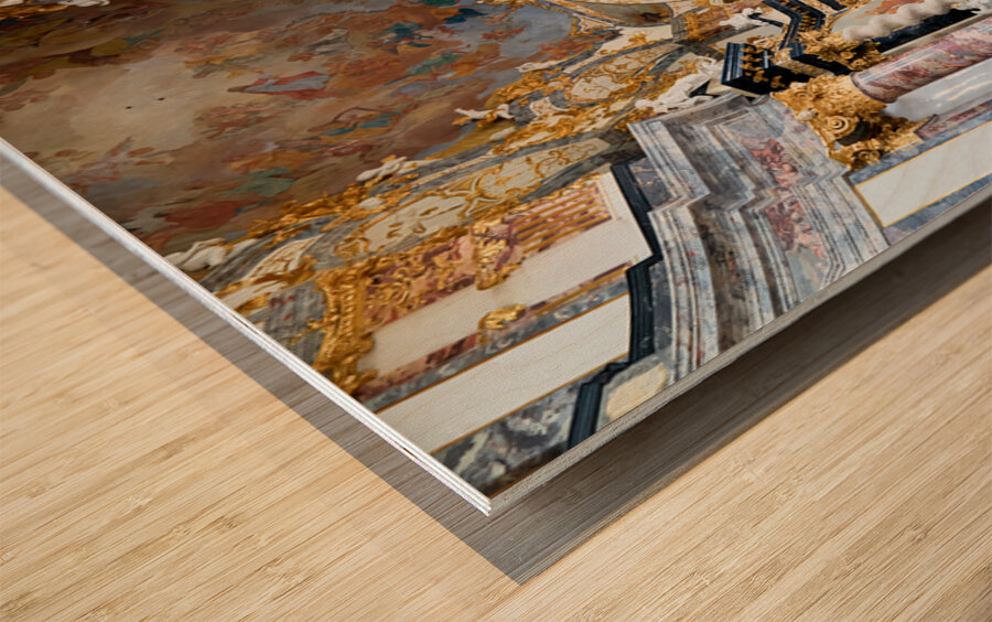 Hofkirche court church in Wurzburg along the Romantic Road in Ba Wood print